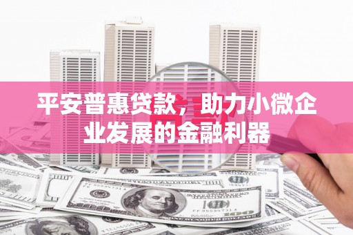 栾城平安普惠贷款，助力小微企业发展的金融利器