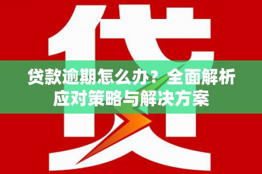 栾城贷款逾期怎么办？全面解析应对策略与解决方案